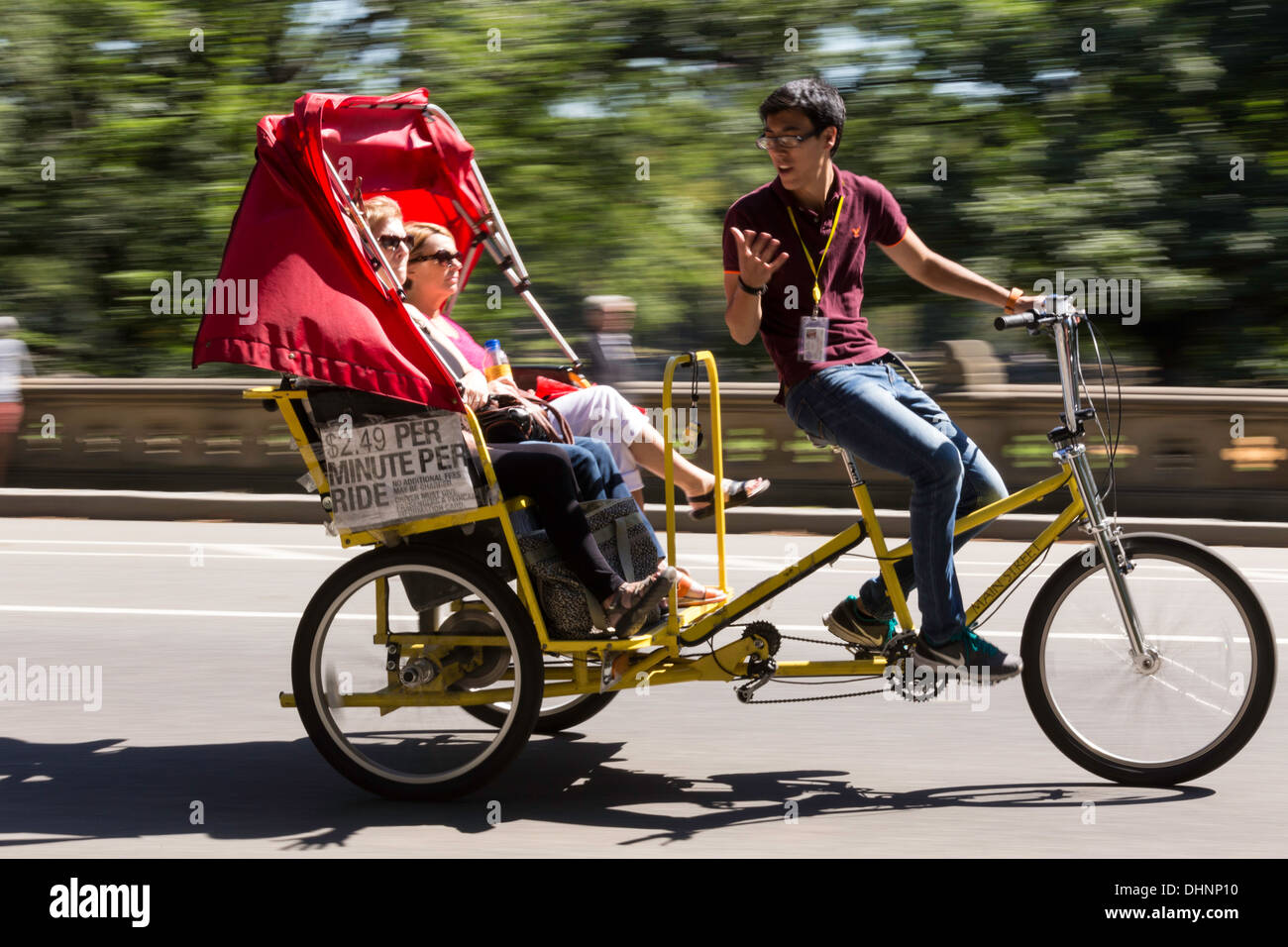 Pedicab Ride, Central Park, NYC, USA Banque D'Images