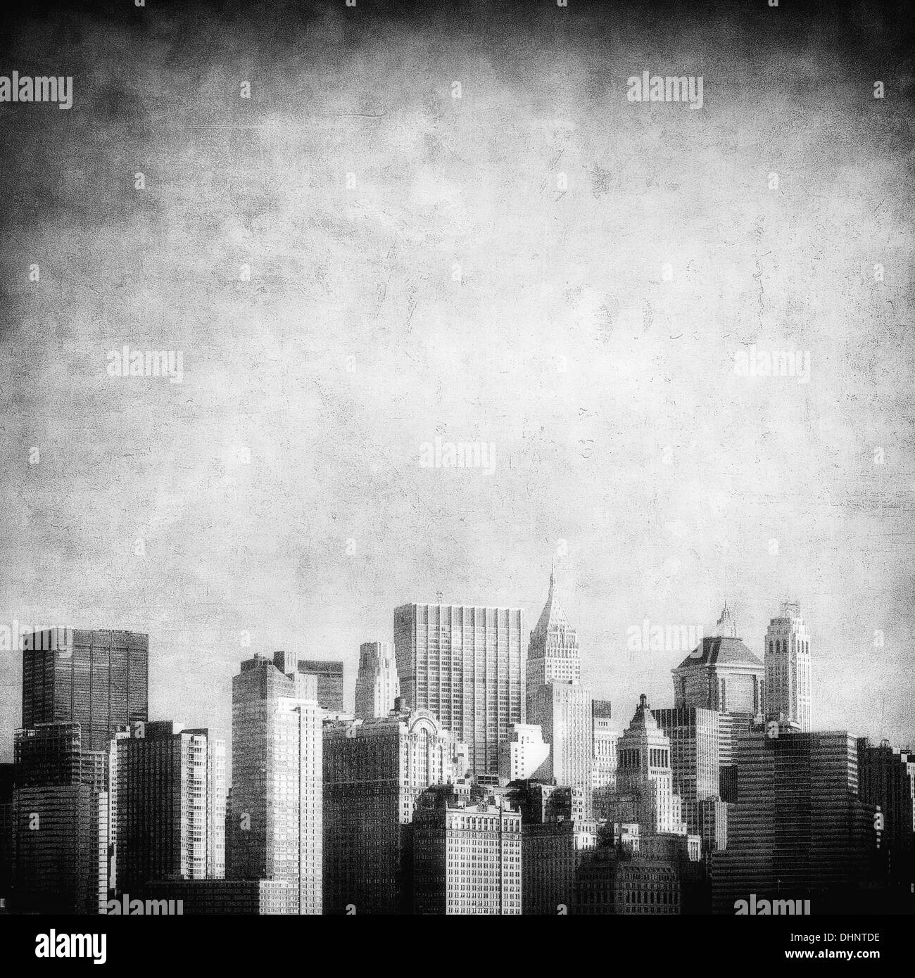 New york city skyline illustration Banque d'images noir et blanc - Alamy