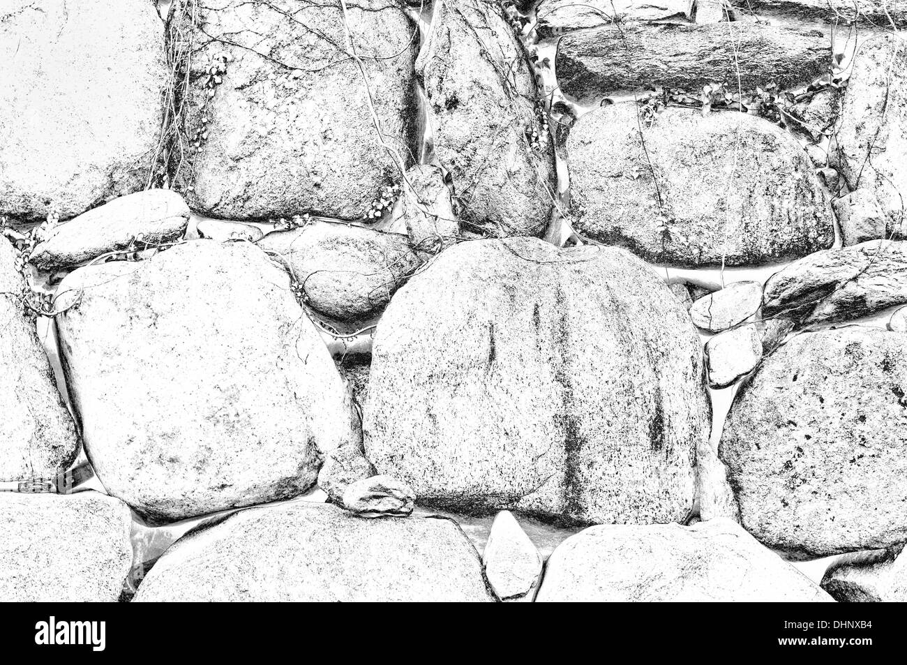 Maçonnerie cyclopéenne-blanc Banque D'Images