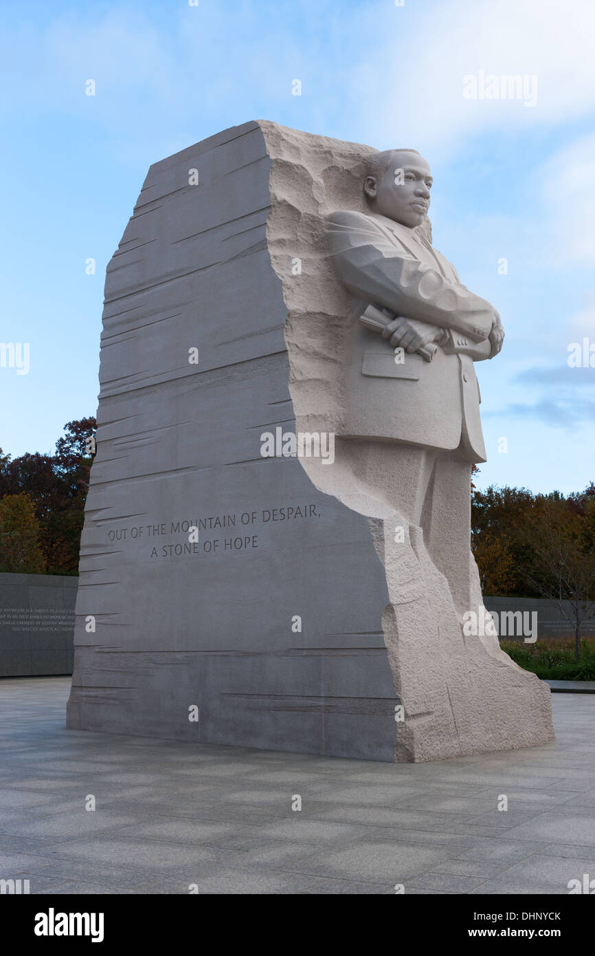 La pierre de l'espoir à la statue de Martin Luther King, Jr. Memorial à Washington, DC. Banque D'Images