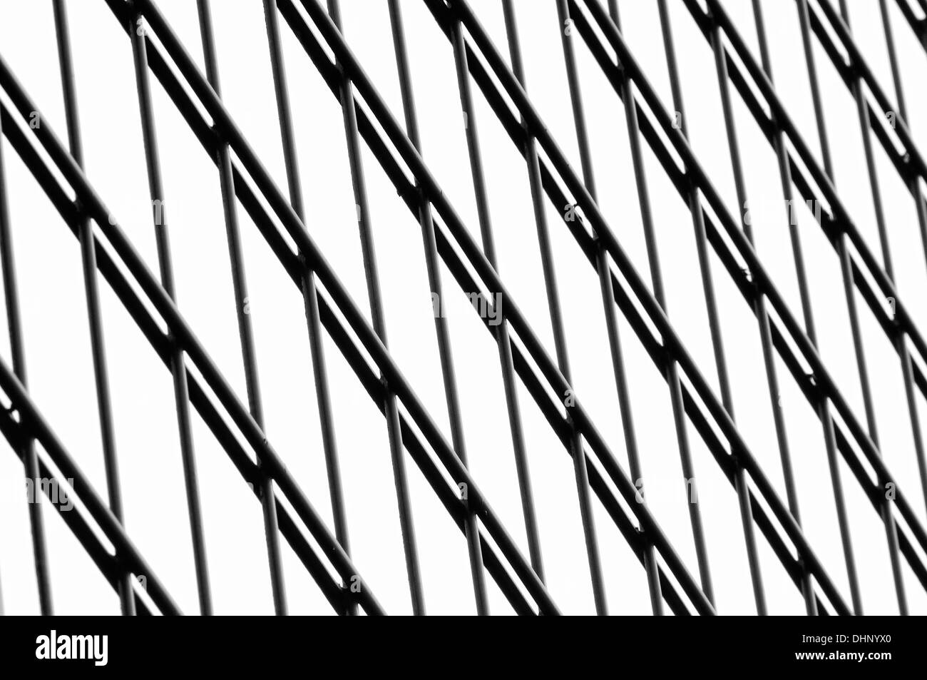 Clôture double tige noir et blanc Banque D'Images