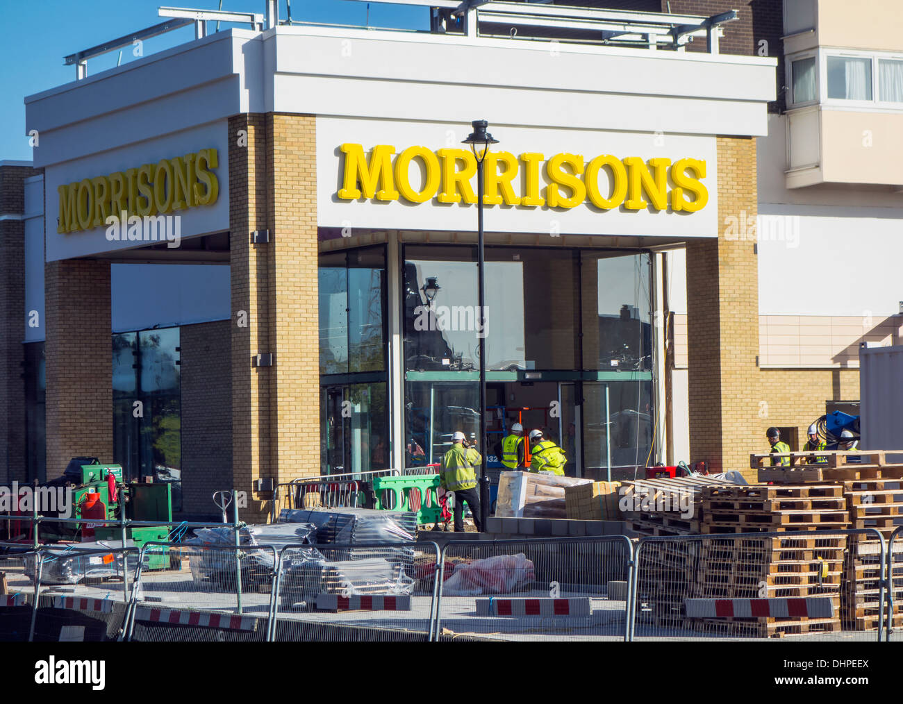 Nouveau magasin Morrisons en construction Banque D'Images