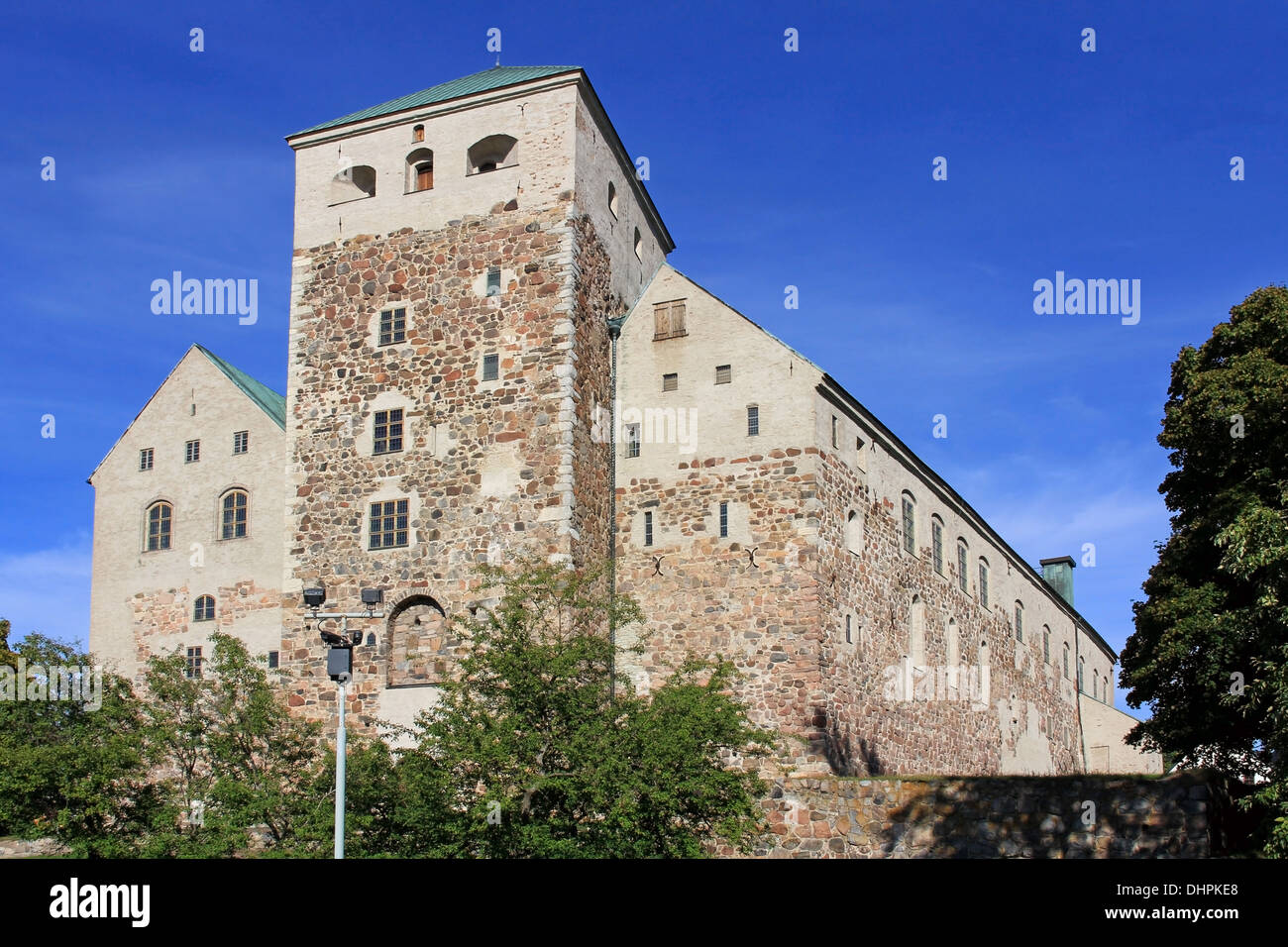 Château historique de Turku, en Finlande à la fin de l'été du soleil. Banque D'Images