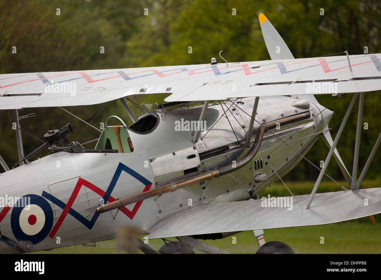 Biplan Hawker Demon 1930 avions à un air de Shuttleworth Collection affichage à l'ancien aérodrome de gardes de Bedfordshire Banque D'Images