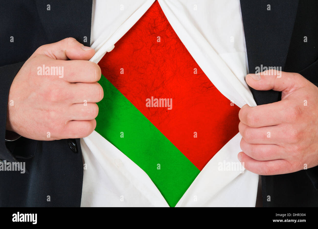Le drapeau biélorusse Banque D'Images