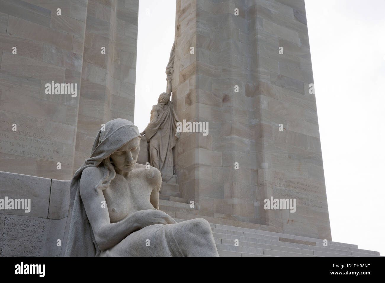 Statues sur la crête de Vimy Memorial Banque D'Images