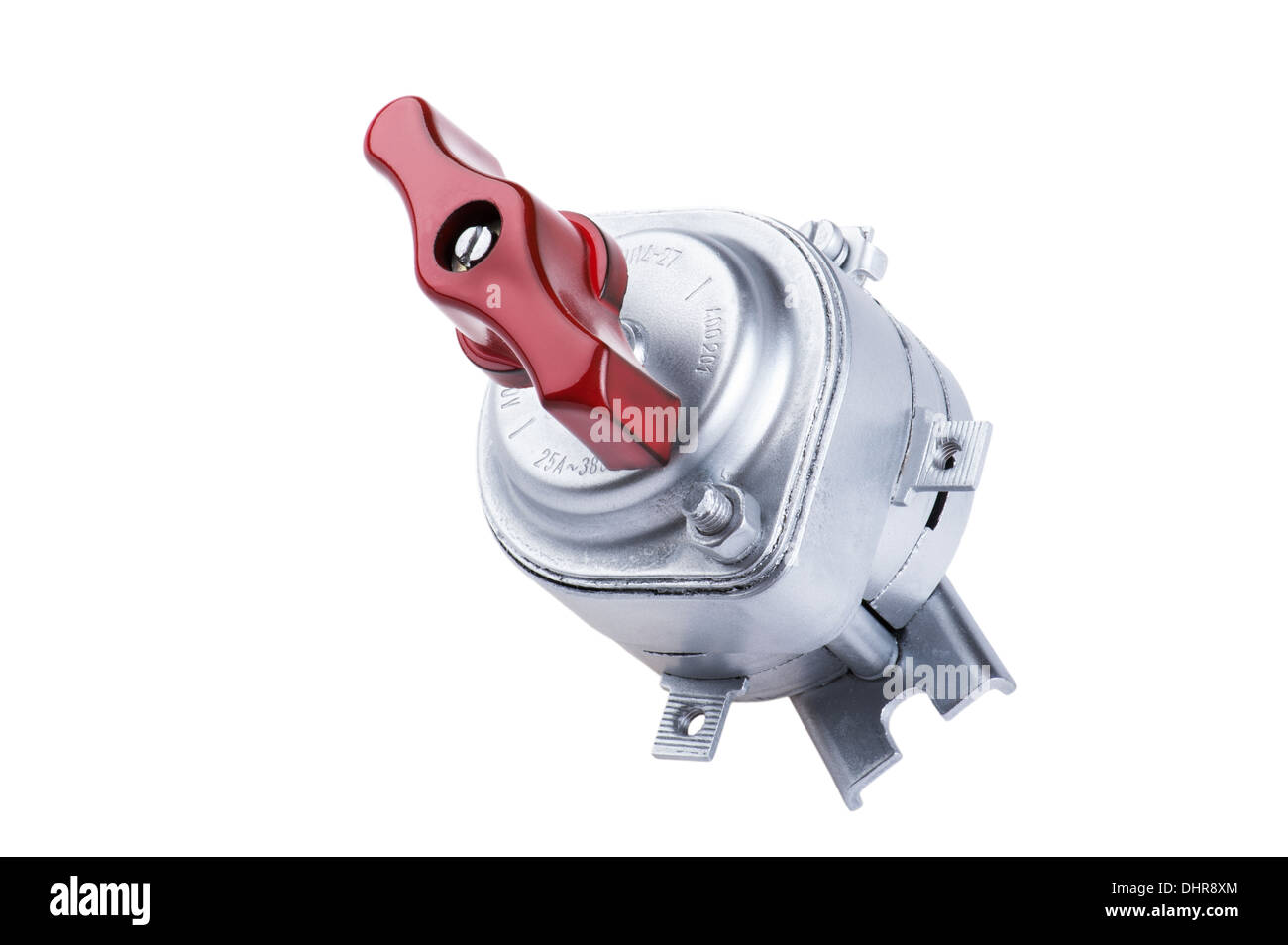 Outil sur vert - retro chrome interrupteur à bascule Banque D'Images