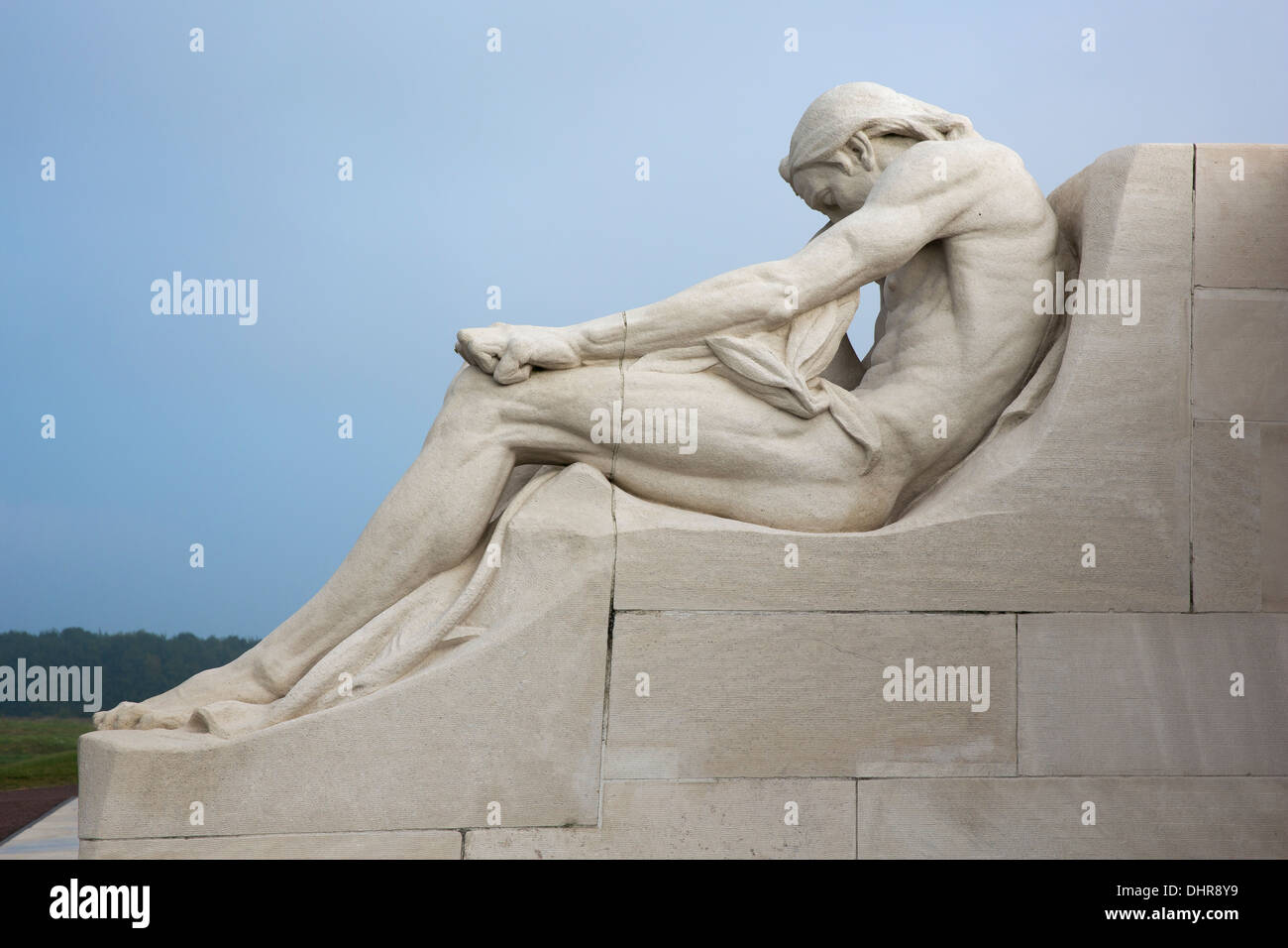 Homme statue sur le monument commémoratif de la crête de Vimy Banque D'Images