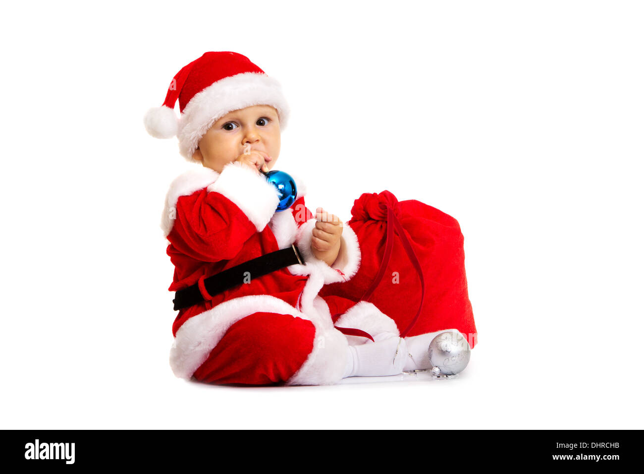 Petit Père Noël avec gros sac Banque D'Images