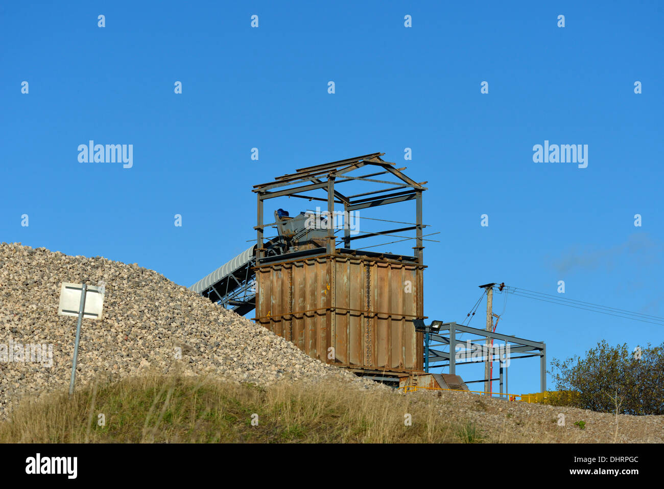 Convoyeur. Beck Shap Shap, Carrière, Cumbria, Angleterre, Royaume-Uni, Europe. Banque D'Images