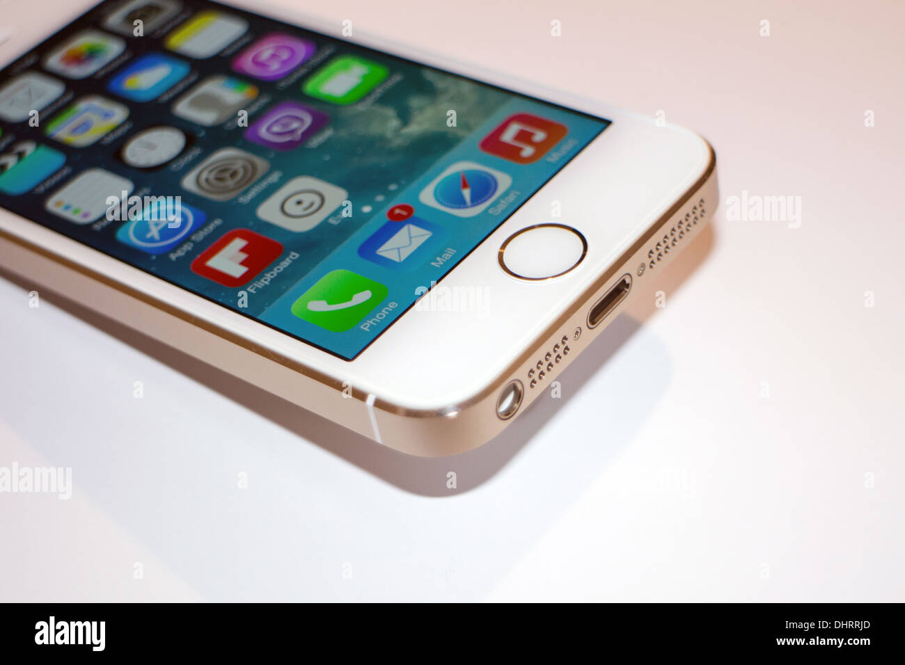 Apple iPhone 5S Gold Touch ID Banque D'Images