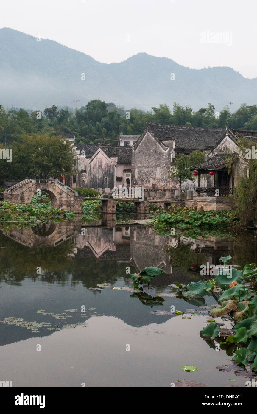 Village de Chengkan, Huizhou, Anhui, Chine Banque D'Images