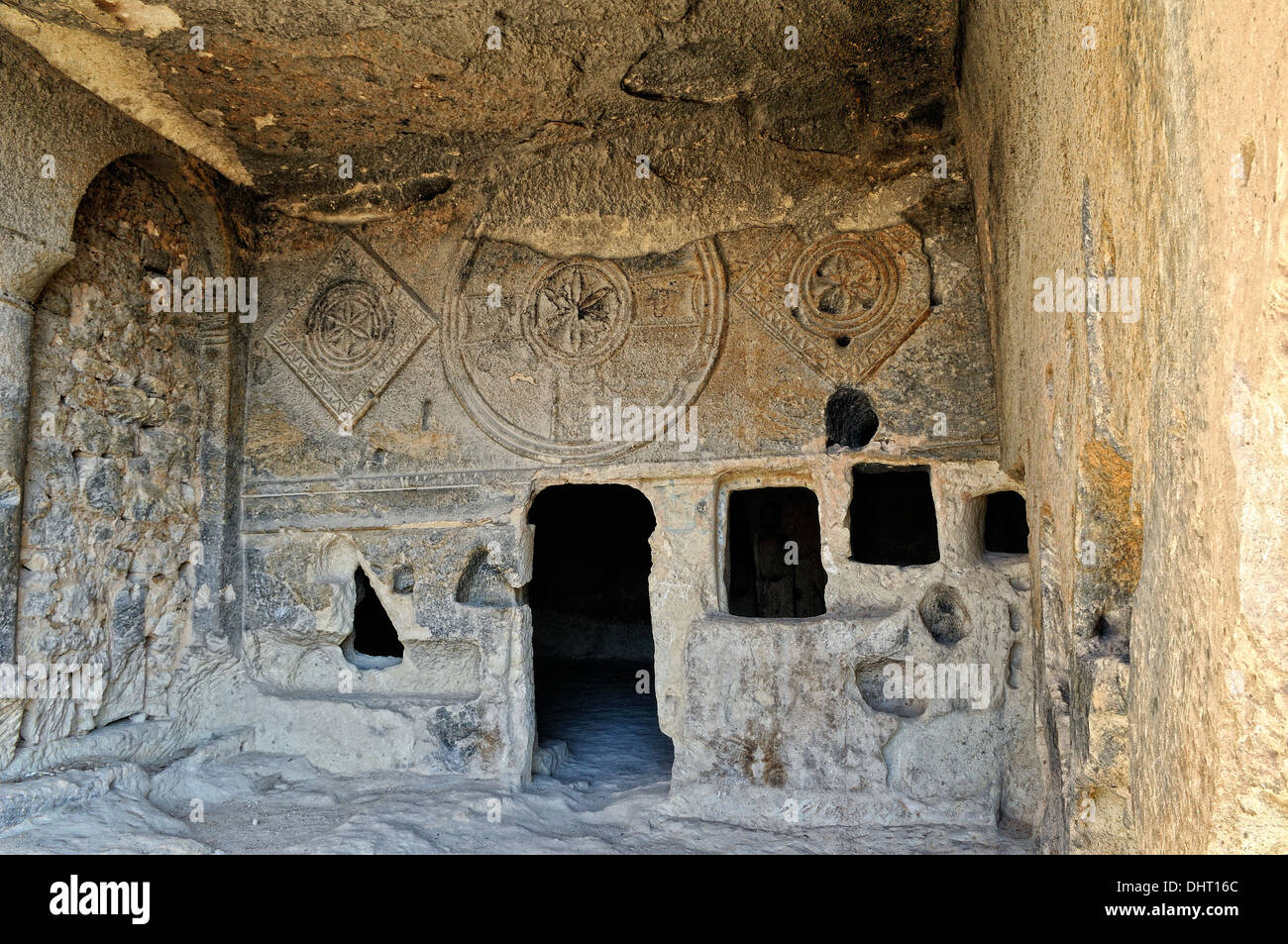 Ruines de l'église Église grottes Johannis Turquie Banque D'Images Ruines de l'église Église grottes Johannis Turquie Banque D'Images