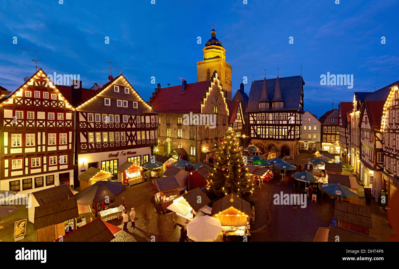 Marché de Noël, Alsfeld, Hesse, Allemagne Banque D'Images