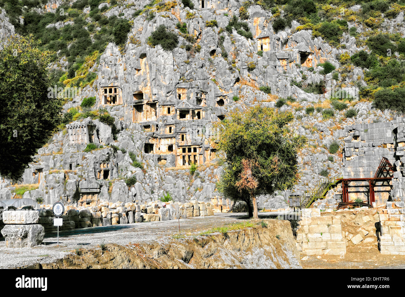 Entrée de la Turquie à Myra tombeaux de roche Banque D'Images