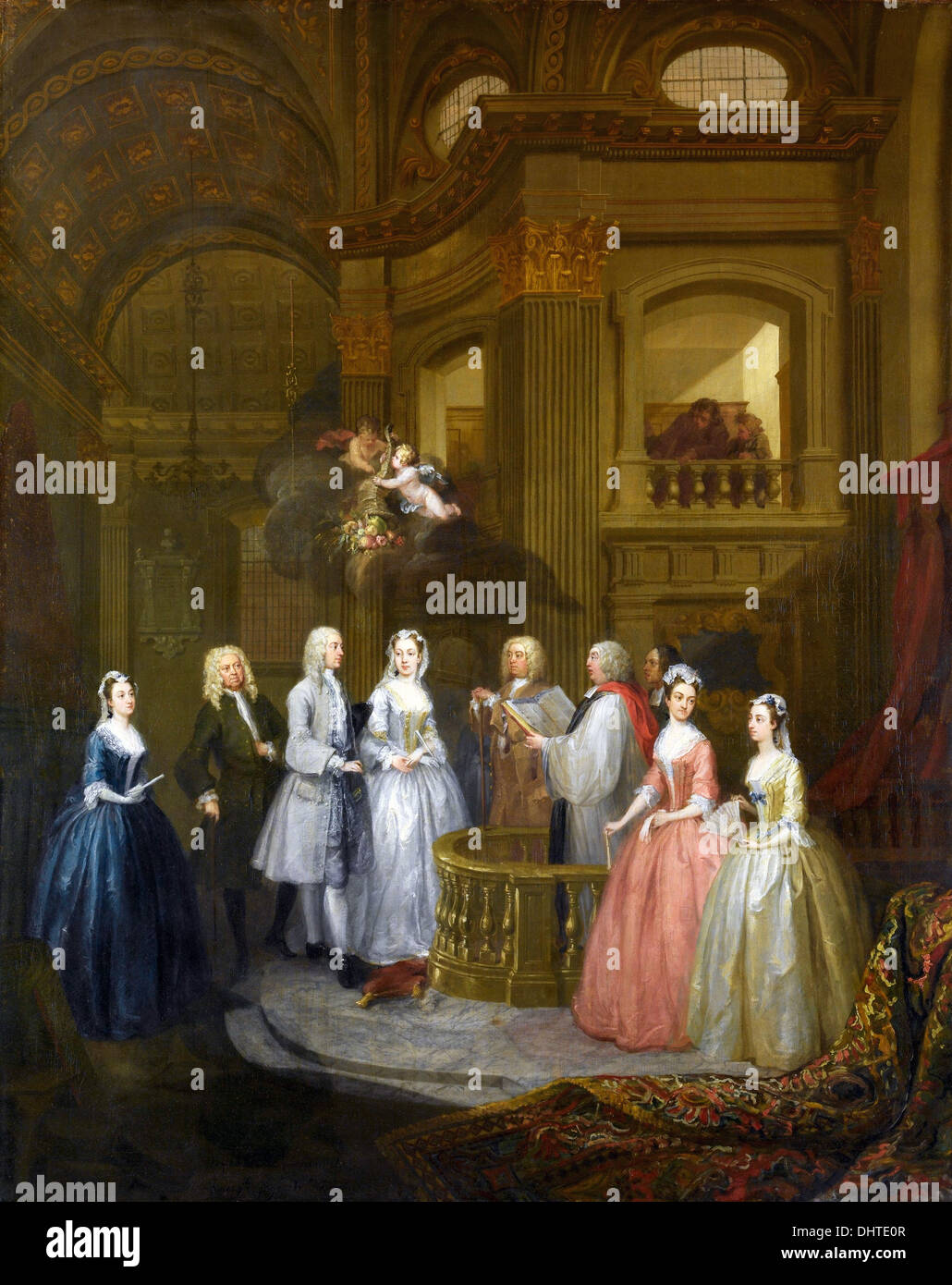 Mariage de Stephen Beckingham et Mary Cox - par William Hogarth, 1729 Banque D'Images