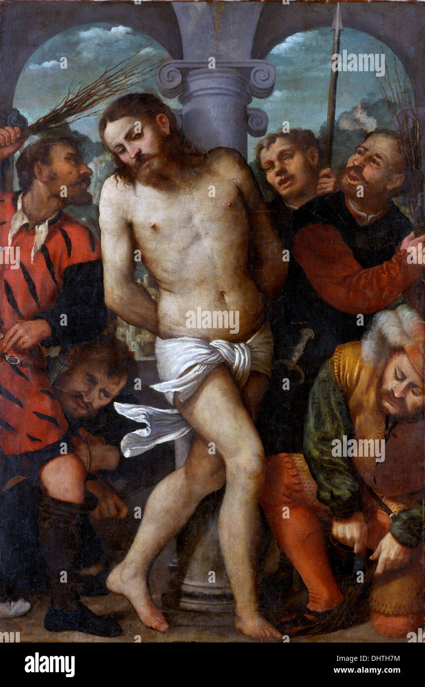 La flagellation - par Girolamo Romanino, 1540 Banque D'Images