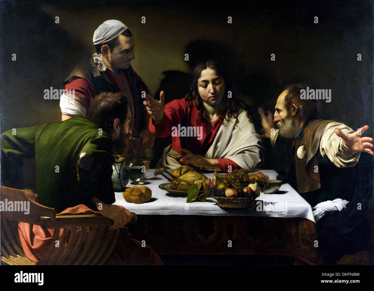 Le souper à Emmaüs - par Caravage, 1601 Banque D'Images