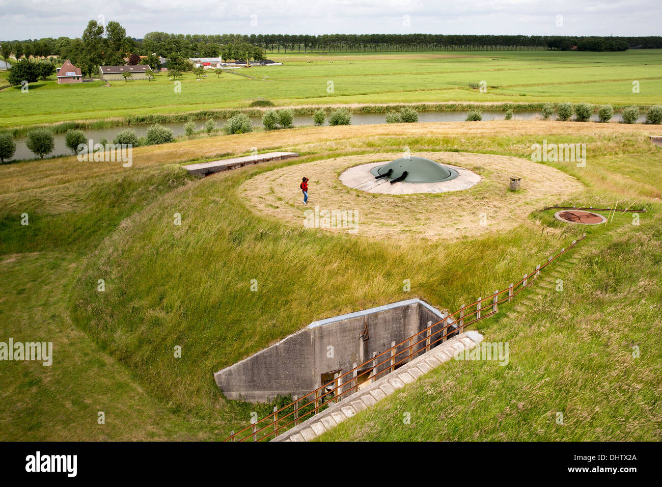 Pays-Bas, Spijcurboor, fort bij Spijcurboor, Beemster POLDER. Ligne de défense d'Amsterdam. Waterlinies Hollandse. Lignes de défense des eaux néerlandaises. Banque D'Images