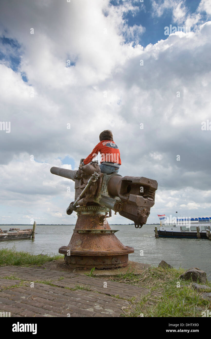 Pays-Bas, Muiden, fort, île PAMPUS à IJmeer, ligne de défense d'Amsterdam. Waterlinies Hollandse. Lignes de défense des eaux néerlandaises. Banque D'Images