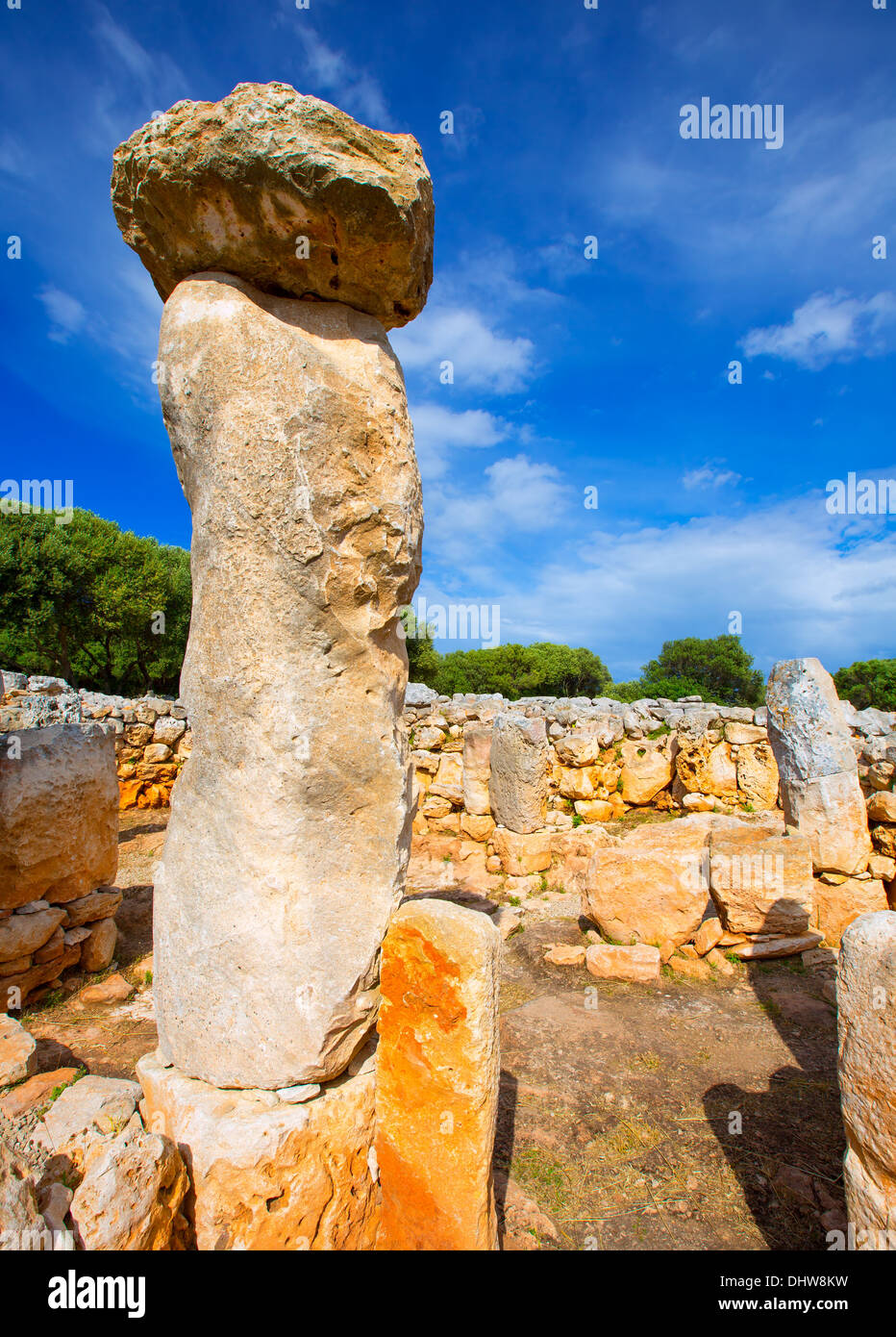 Taules de Minorque Torre de en Gaumes Galmes à Îles Baléares d'Espagne Banque D'Images