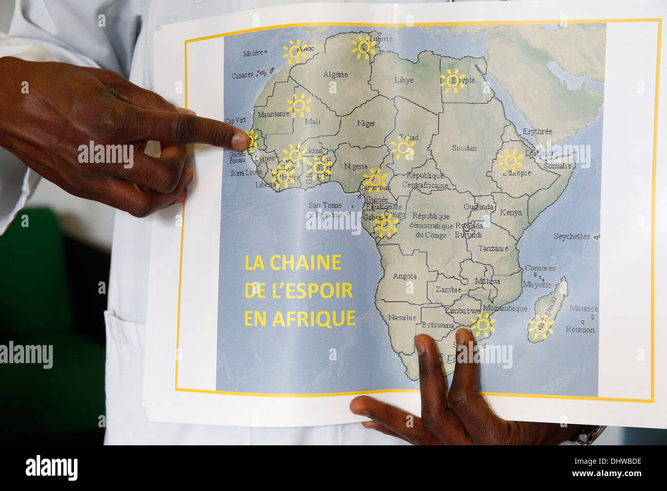 Ong française : La Chaîne de l'espoir en Afrique. Banque D'Images