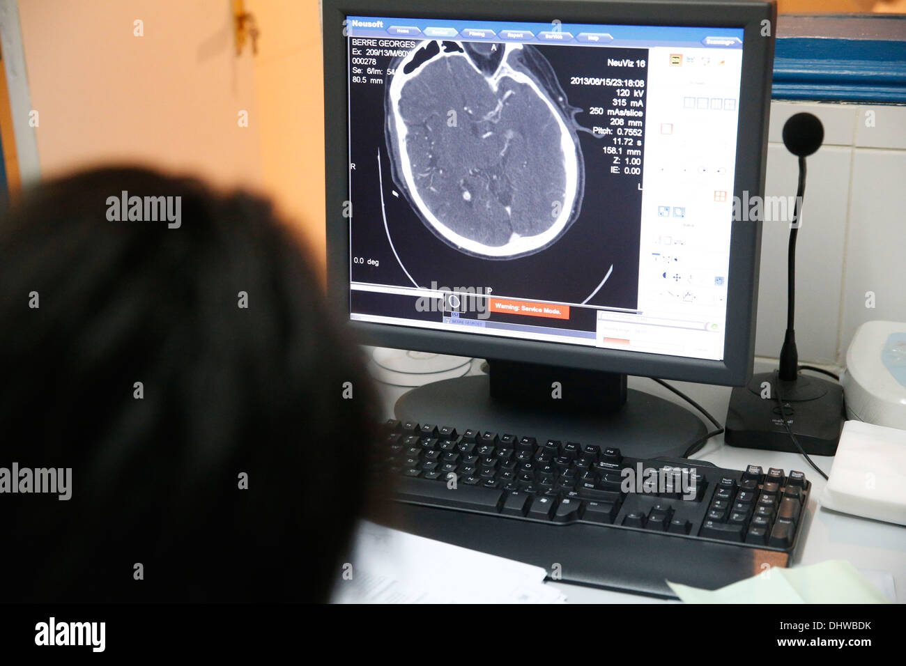 L'hôpital de Libreville. Examen médical. Banque D'Images