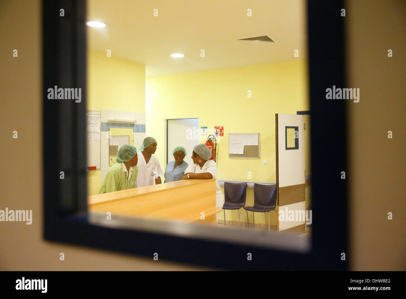 Lambarene Hôpital. L'équipe médicale. Banque D'Images