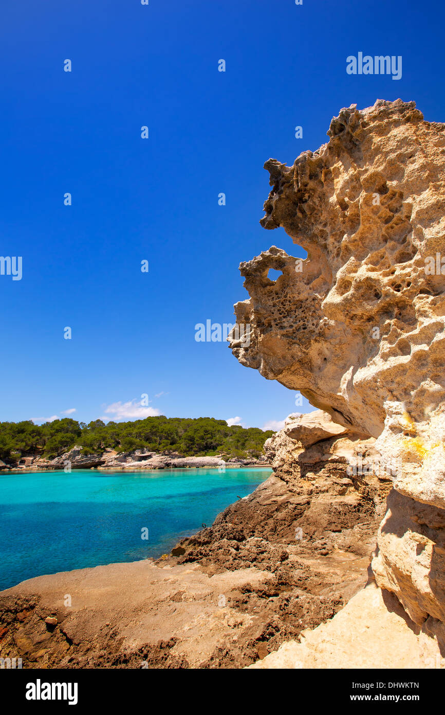 Menorca Cala en Turqueta Ciutadella Méditerranée turquoise à Iles Baléares Banque D'Images