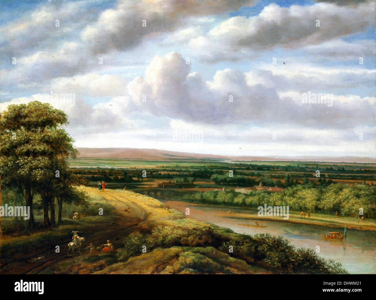 Un vaste paysage boisé - par Philips Koninck, années 1670, Banque D'Images