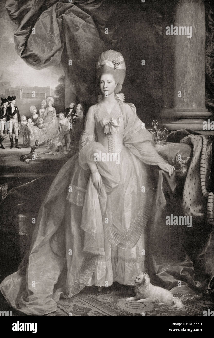 Charlotte de Mecklembourg-strelitz, 1744 - 1818. Reine consort de Grande-Bretagne et l'Irlande comme l'épouse du roi George III. Banque D'Images