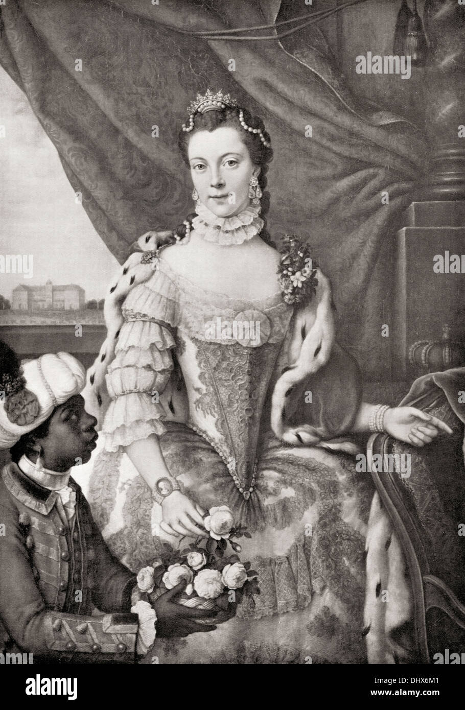 Charlotte de Mecklembourg-strelitz, 1744 - 1818, l'âge de 17 ans. Reine consort de Grande-Bretagne et l'Irlande comme l'épouse du roi George II Banque D'Images