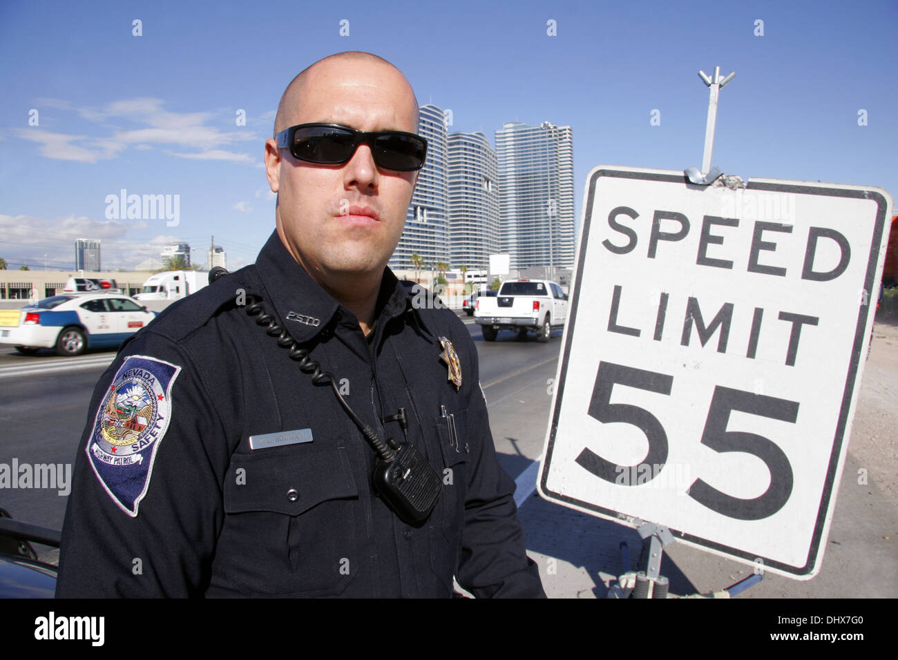 La Police d'État du Nevada State Trooper, agent de la patrouille routière,  Las Vegas, Nevada, USA Photo Stock - Alamy