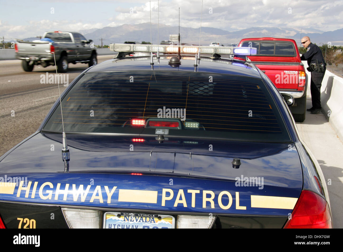 La Police d'État du Nevada State Trooper, agent de la patrouille routière, Las Vegas, Nevada, USA Banque D'Images