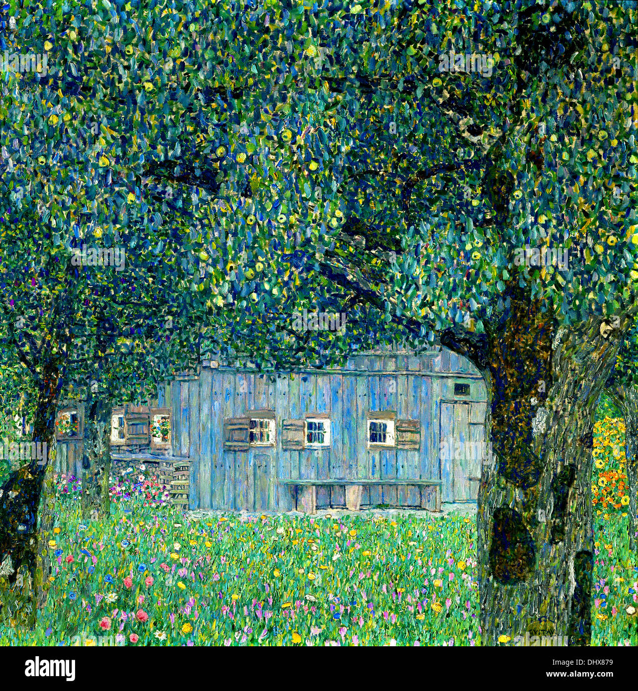 Maison de campagne sur le lac Attersee, Autriche - par Gustav Klimt, 1914 Banque D'Images