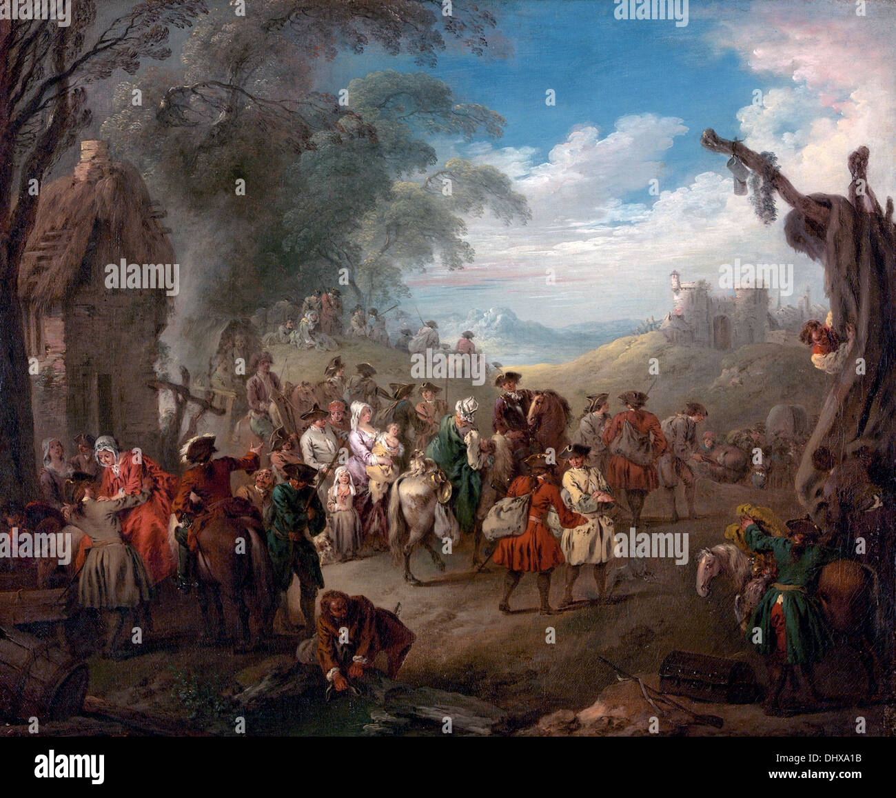 Les troupes sur Mars - par Jean-Baptiste Joseph Pater, 1725 Banque D'Images