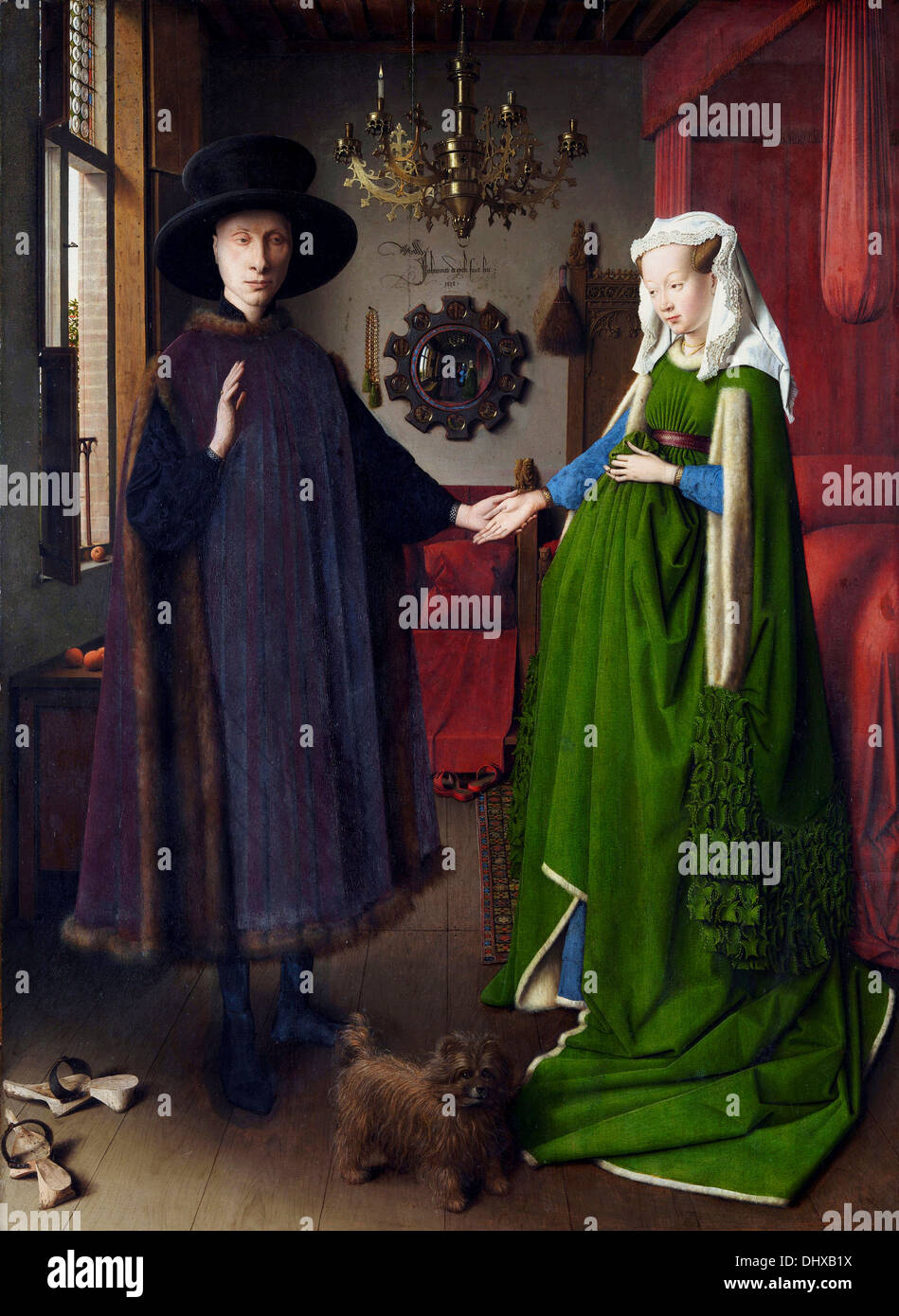 L'Arnolfini - Portrait de Jan van Eyck, 1434 Banque D'Images