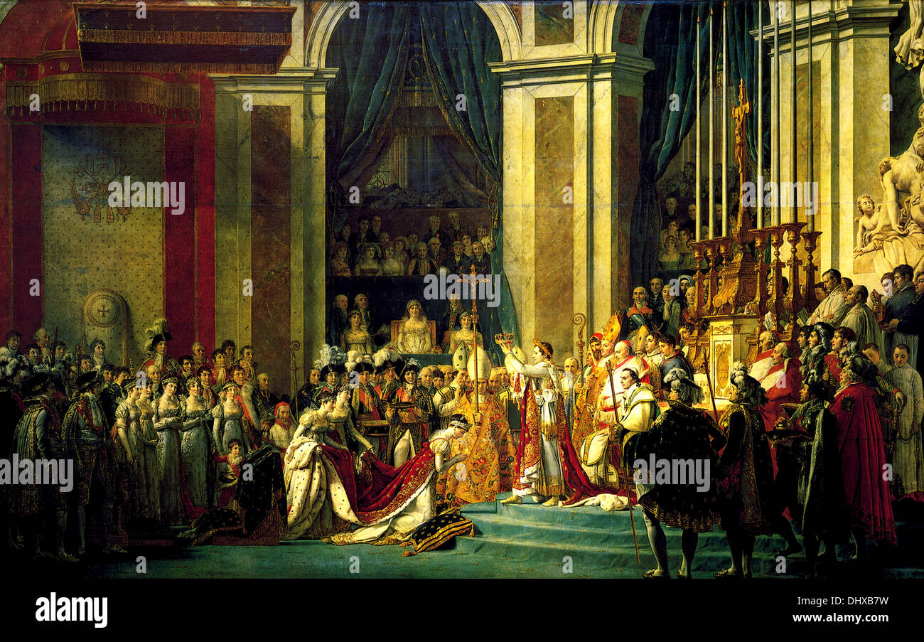 Le Sacre de Napoléon - par Jacques-Louis David, 1806 Banque D'Images