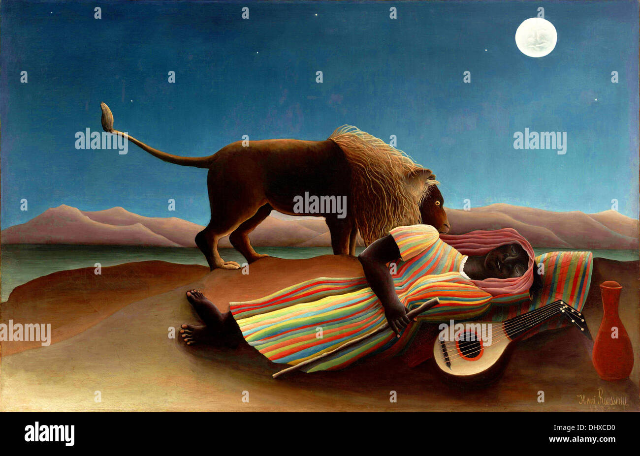 Le Sleeping Gypsy - par Henri Rousseau, 1897 Banque D'Images