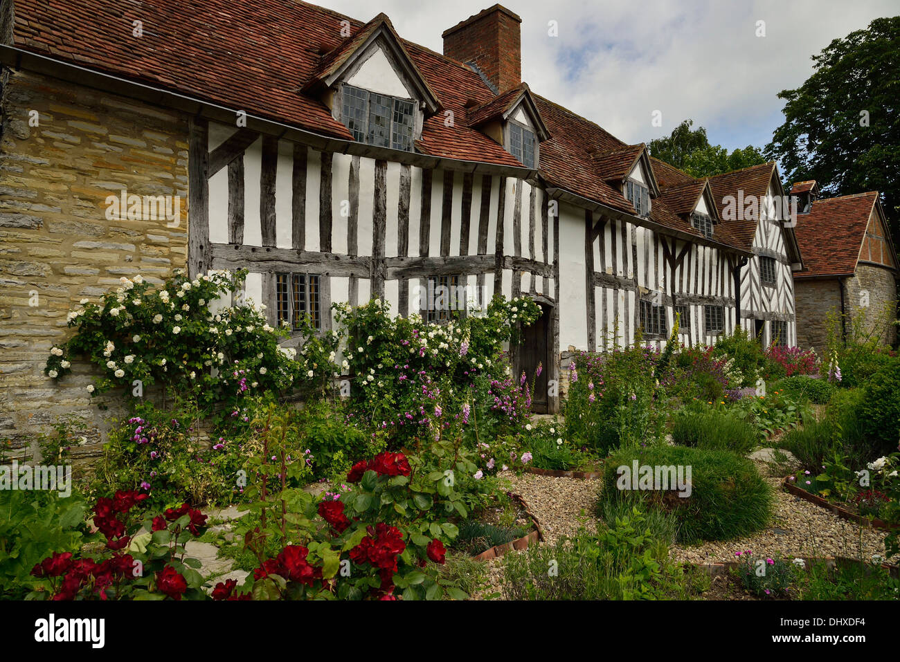 Mary Arden's farm Tudor (la mère de Shakespeare). Banque D'Images