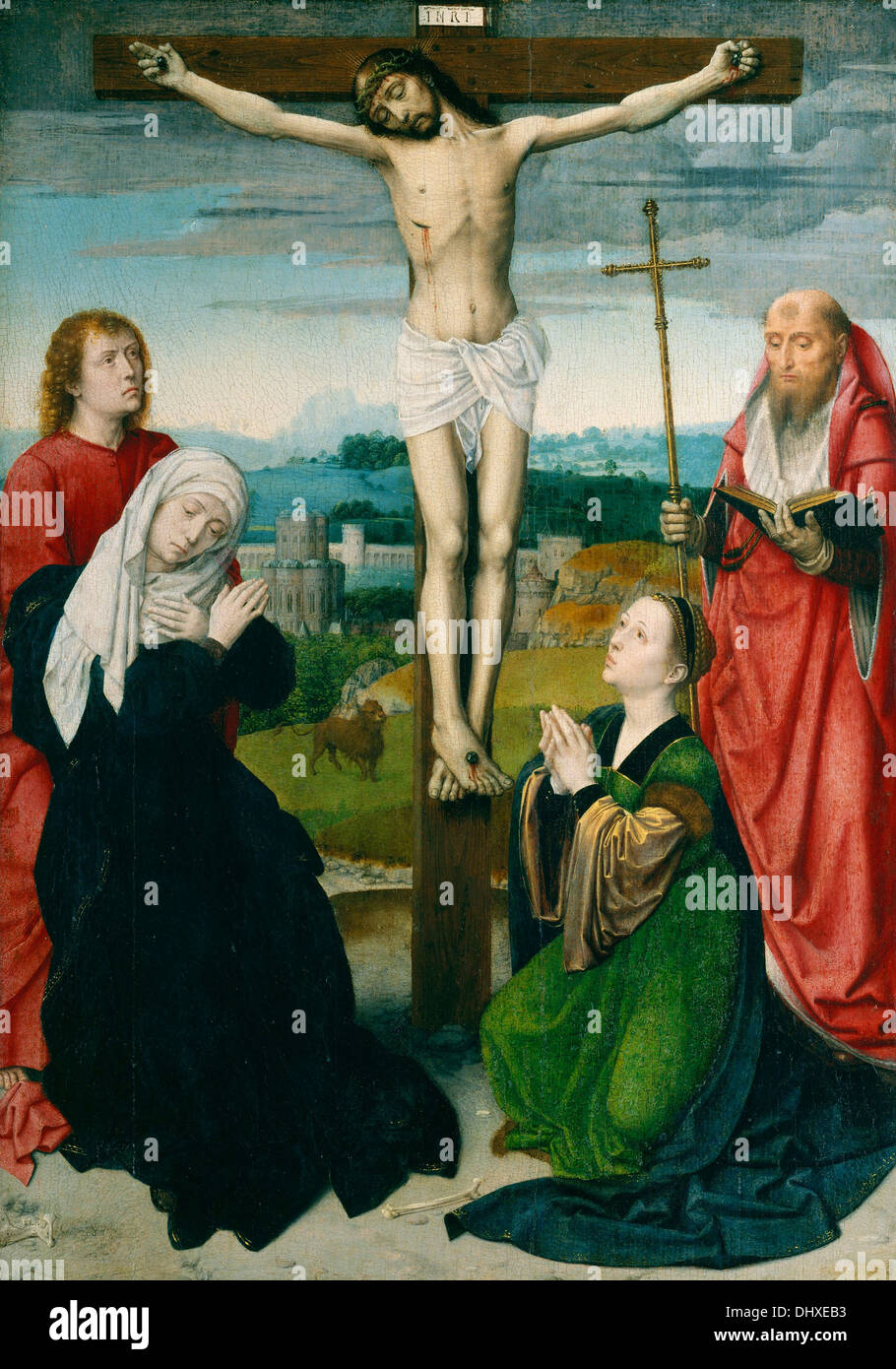 La Crucifixion - par Gérard David, 1495 Banque D'Images