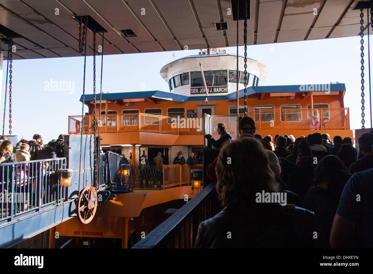 Le ferry pour Staten Island, New York City, États-Unis d'Amérique. Banque D'Images