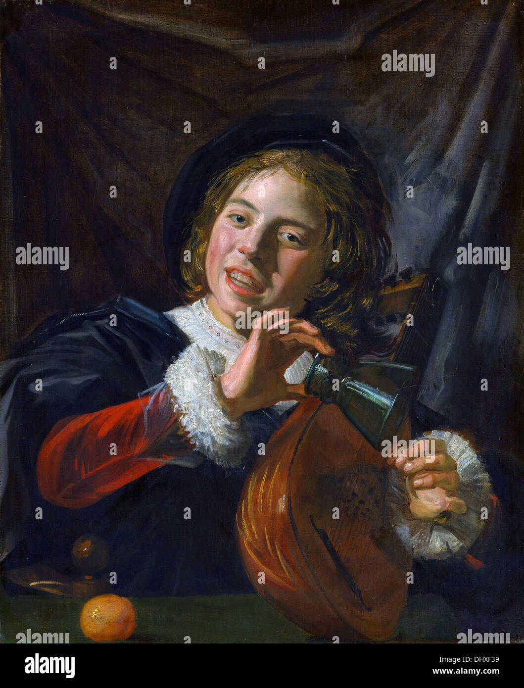 Garçon avec un luth - par Frans Hals, 1625 Banque D'Images