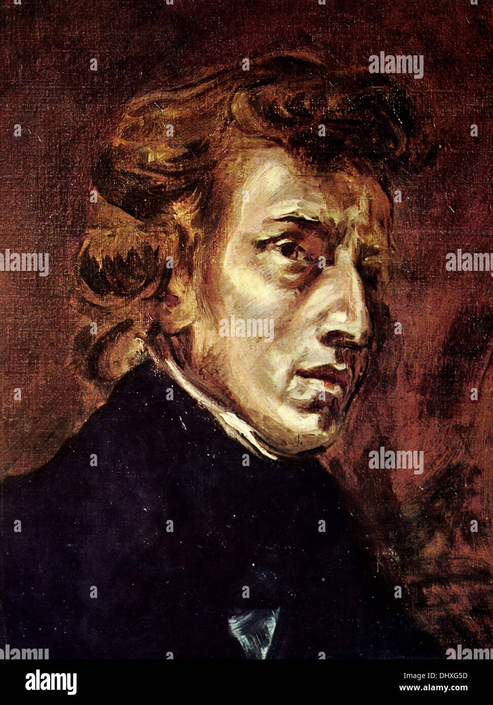 Frédéric Chopin - portrait d'Eugène Delacroix, 1838 Banque D'Images