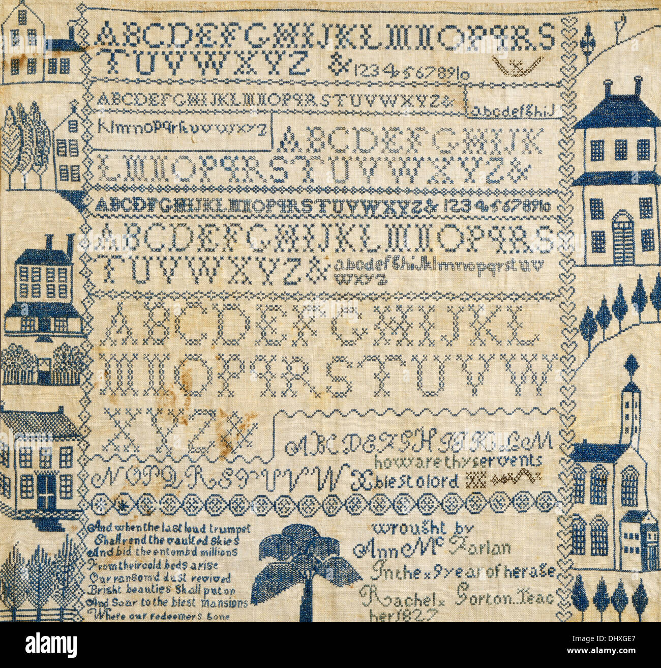 Héritage Antique embroidery par Ann McFarlan, United States Banque D'Images