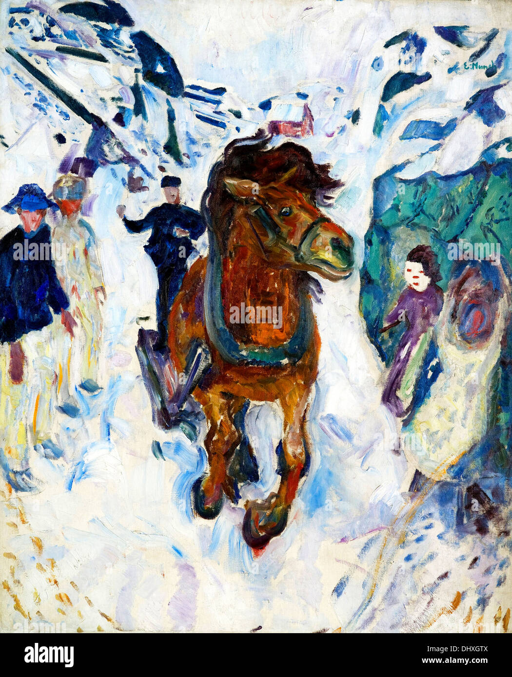Cheval au galop - d'Edvard Munch, 1912 Banque D'Images