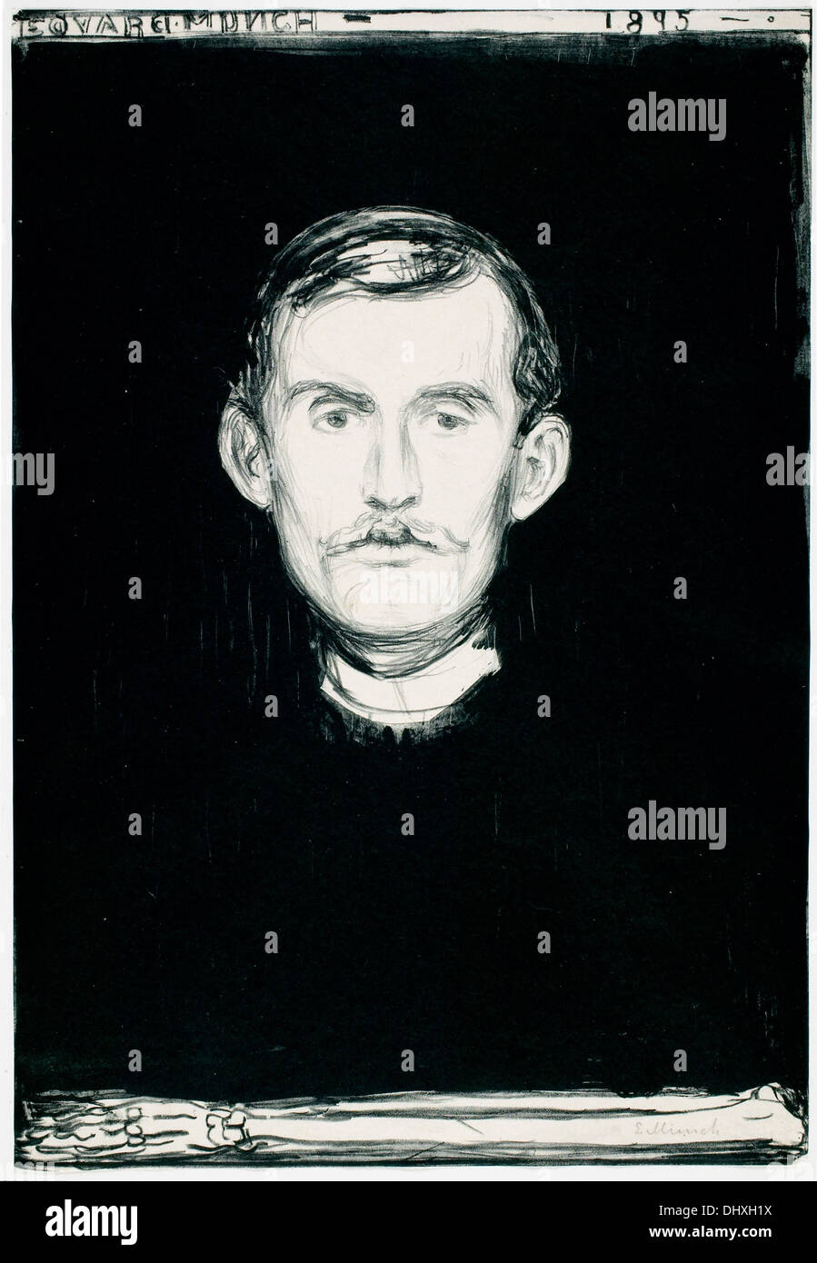 - Autoportrait d'Edvard Munch, 1895 Banque D'Images