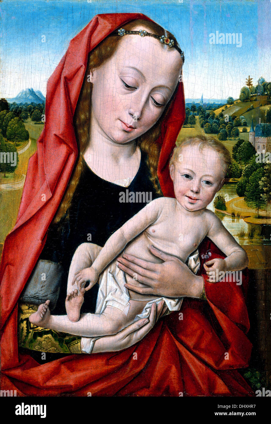 - La Vierge et l'enfant Dieric Bouts, 1499 par Banque D'Images