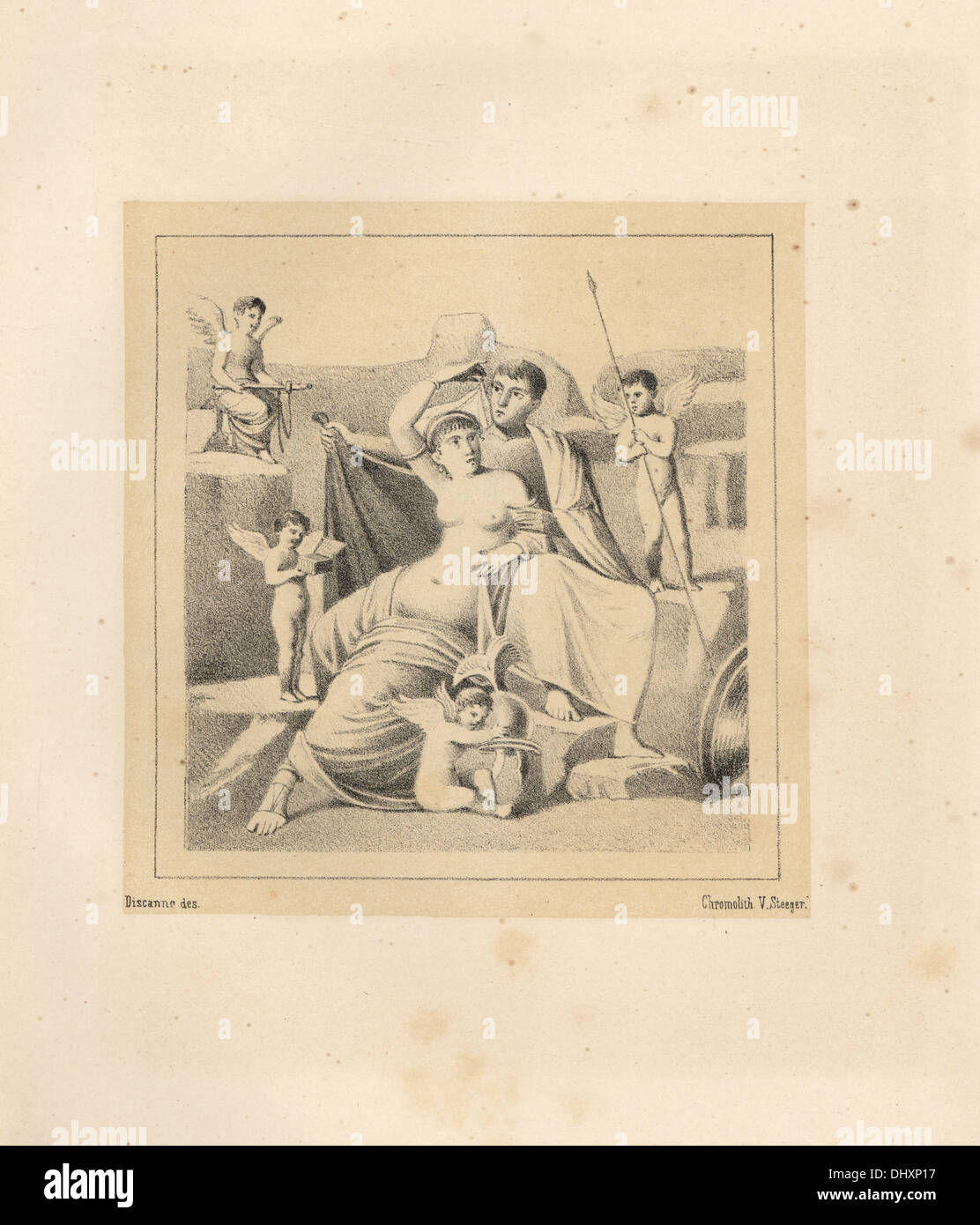 Peinture de Vénus et Mars de la maison d'épigrammes. Banque D'Images