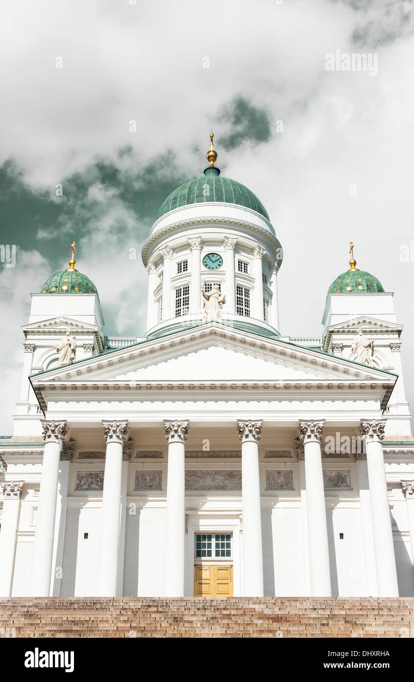 Cathédrale luthérienne St Nicholas dans le centre de Helsinki, la capitale de la Finlande. Banque D'Images